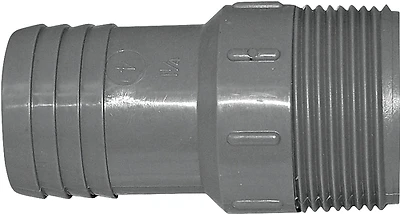 Boshart UPPA-12 Pipe Adapter, 1-1/4 in, MPT x Insert, Polyethylene, Gray, 200 psi Pressure