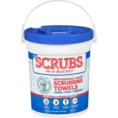 Fast Orange 42274 Scrubs In-A-Bucket Rough Touch Cleaning Towels, Citrus, 72-Ct.