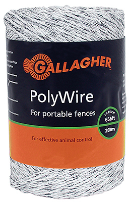 Electric Fence Polywire, Ultra White, 1/16-In. x 656-Ft.
