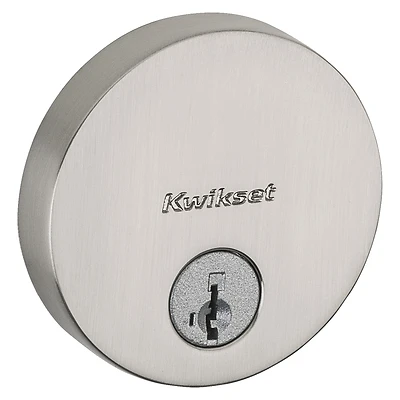 Uptown Round Single-Cylinder Deadbolt Lock, SmartKey Security, Satin Nickel