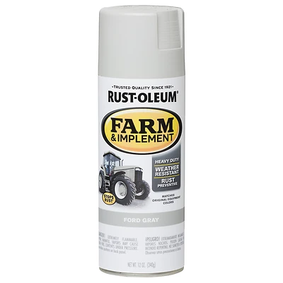 Rust-Oleum 280138 Farm & Implement Spray Paint, Ford Gray, 12 Oz