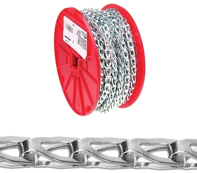 Campbell T0723727N #35 Steel Sash Chain, 100 Ft., Bright Zinc