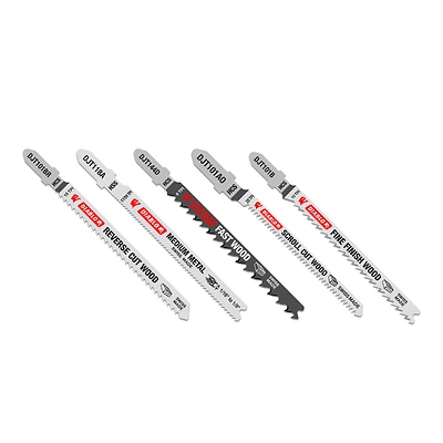 Diablo DJT5S T-Shank Jigsaw Blade Set, High Carbon Steel, 5-Pc.