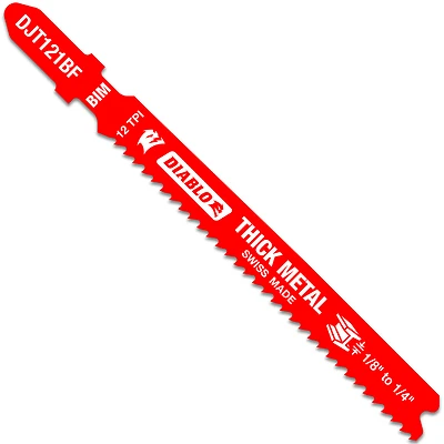 Diablo DJT121BF5 T-Shank Jigsaw Blade, Bi-Metal, 12 TPI, 3-5/8-In., 5-Pk.