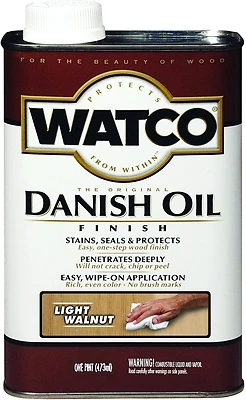 Danish Oil Wood Finish, Light Walnut, 1-Pt.