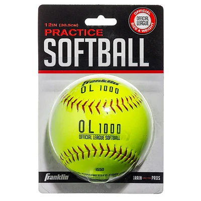 Sports 10981 12 In. Yellow Synthetic Softball With Cork Core, Asa Approved