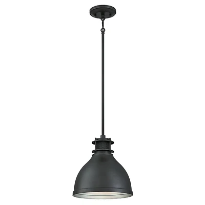 Kilian Indoor Mini Pendant Light Fixture, Matte Brushed Gun Metal Shade
