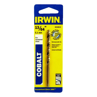 Cobalt Steel Drill Bit, 13/64-In.