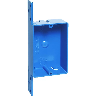 Carlon B108B-UPC Single Gang Outlet Box, Shallow, PVC, Bracket Mount