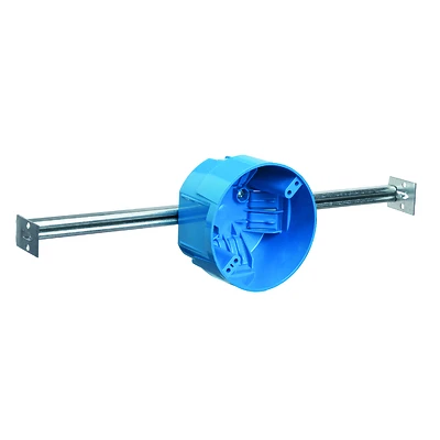 Carlon Round Ceiling Outlet Box, 4 In., Adjustable Bar Hanger