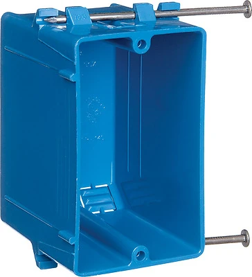 Carlon B118A Single Gang New Work Switch & Outlet Box, PVC, 18 cu in