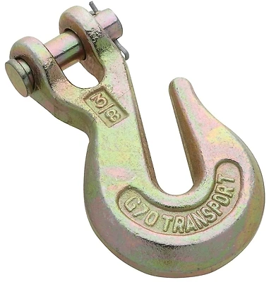 National Hardware N282-079 Clevis Grab Hook, Yellow Chromate, 3/8 In.