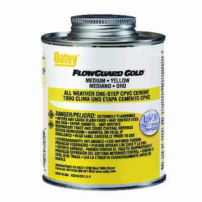 Oatey 31911 Flowguard Gold CPVC Yellow Pipe Cement, 8 Oz.