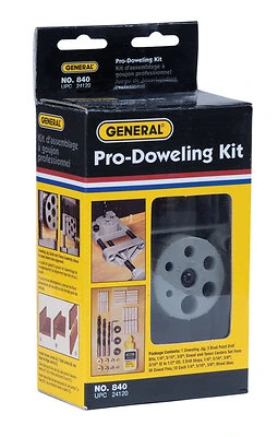 General Tools 840 Pro Doweling Jig Kit, 3/16-1/2 In. Clamping, Aluminum