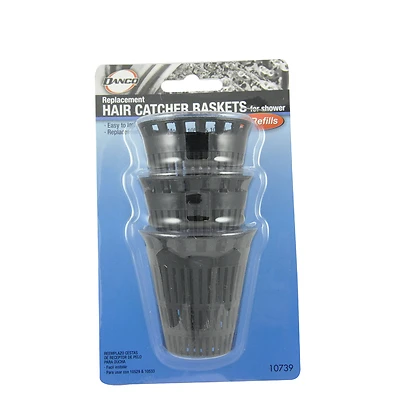 Shower Drain Hair Catcher Basket, 3-Pk.