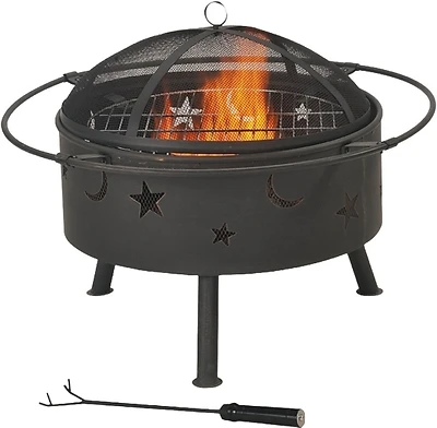 Seasonal Trends FT-112 Round Wood Fire Pit, 32 In.