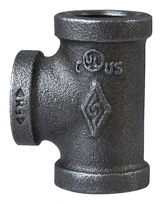 Prosource 11A-1B Black Malleable Pipe Tee, 1 In, Threaded