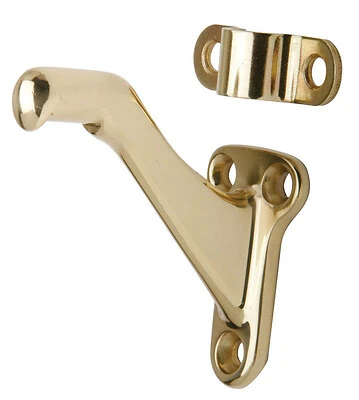 Schlage SPS059B-605 Solid Brass Handrail Bracket, Bright Brass