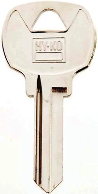 Hy-Ko 11010NA6 Brass Key Blank, Nickel-Plated, 2.083 In