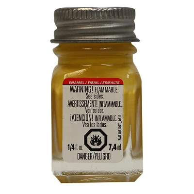 Testors 1114TT Gloss Yellow Enamel Paint, 0.25 Oz.