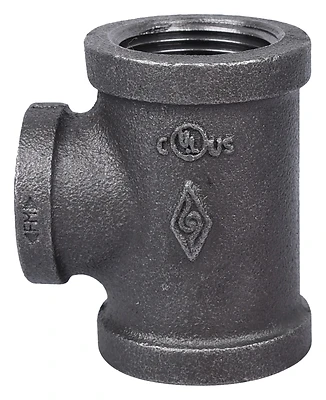 1 X 1 X 3/4 Inch Black Malleable Reducing Tee B130r 25x20