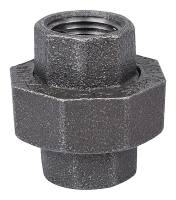 Prosource 34B-1/2B Malleable Black Iron Ground Joint Union, 1/2 Inch