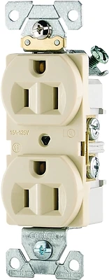Cr15v Commercial Grade Duplex Receptacle, 15a, 125v, Ivory, Pack Of 10