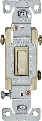 Eaton Cooper C1301-7LTV Lighted Toggle Switch, 15A 120V, Ivory