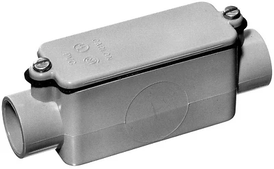 E987f-car Pvc Conduit Body, 1 Inch, Schedule 40/80, Gray