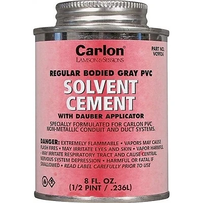 Carlon VC9924-24 Grey PVC Solvent Cement, 8 oz