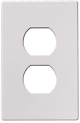 Eaton PJS8W Screwless Duplex Wallplate, White, Mid Size 1-Gang