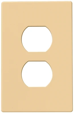 Eaton PJS8V Screwless Wallplate, 1-Gang Duplex, Ivory