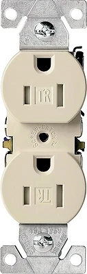 Eaton TR270V Tamper Resistant Duplex Receptacle, Ivory, 15A, 125V