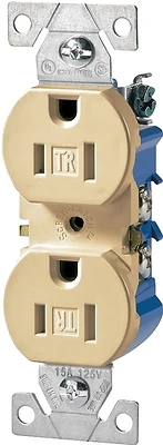 Eaton TR270V-BOX Tamper Resistant Duplex Receptacle, Ivory, 15A 125V