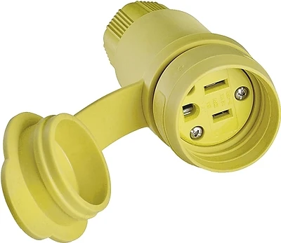 Eaton 15W47-K 15 Amp 125-Volt 2-Pole 3-Wire Watertight Connector, Yellow