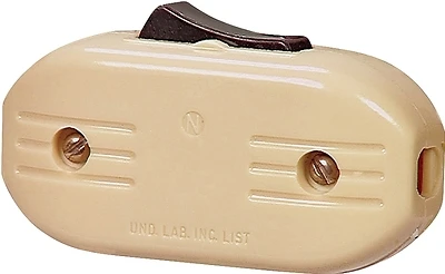 Eaton 933V-BOX Feed-Through Cord Switch, 3A, 120V, Ivory