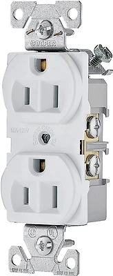 827w-box 15 Amp 125 Volt White Duplex Receptacle With 3-wire