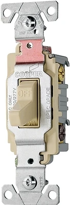 Eaton CS320V 20-Amp 3-Way Toggle Switch, Ivory