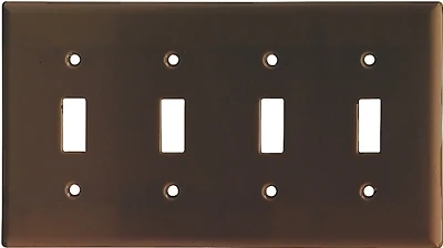 2154b-box 4-gang Standard Toggle Wall Plate Cover - Brown