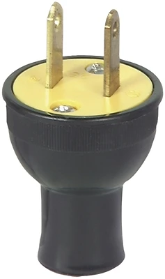 3123bk-box 2 Wire Round Plug Black, 15a, 125v, Pack Of 25