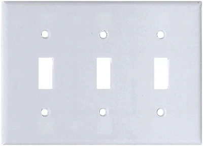 Eaton 2141W-BOX 3-Gang Toggle Wall Plate, 4.5 x 6.375 In., White