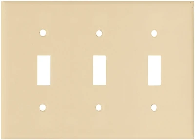 Eaton 2141V-BOX 3-Gang Standard Wall Plate, Ivory, Thermoset