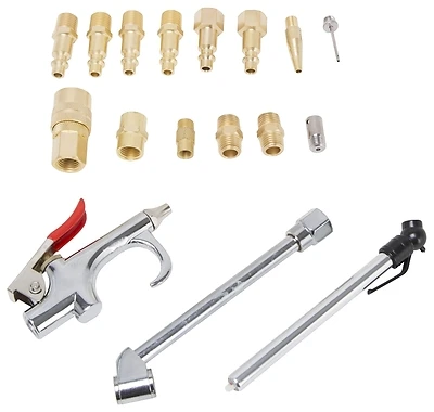 Vulcan CC910 Air Tool Accessory Kit, 17-Piece, Brass/Steel