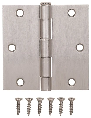 3.5 Inch Satin Nickel Residential Square Door Hinge Model 20338snx