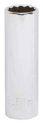 Vulcan MT6528978 1/2 In Drive Deep Socket, 17mm 12-Point, Chrome Vanadium