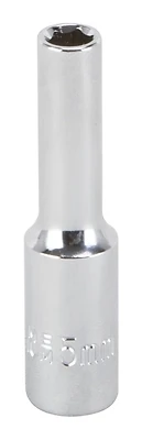5mm Deep Socket, 1/4 Drive, 6 Point, Chrome Vanadium Steel