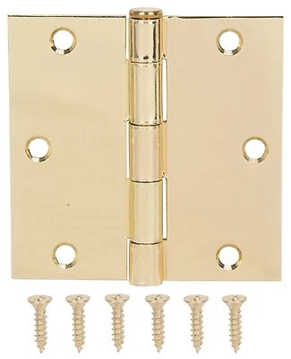 Mintcraft 20338bbx 3.5 Inch Bright Brass Residential Square Door Hinge