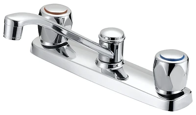 8 Inch Kitchen Faucet With Double Handles And Chrome Finish - Model Ometqo1235cp-lf