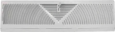 ProSource BB-18W Baseboard Register, 18 In L x 4-1/2 In W, Steel, White