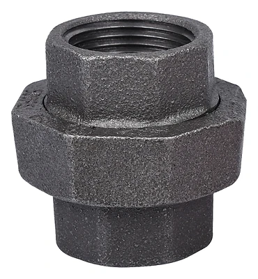 ProSource 34B-1B Black Malleable Iron Ground Joint Union, 1 In.